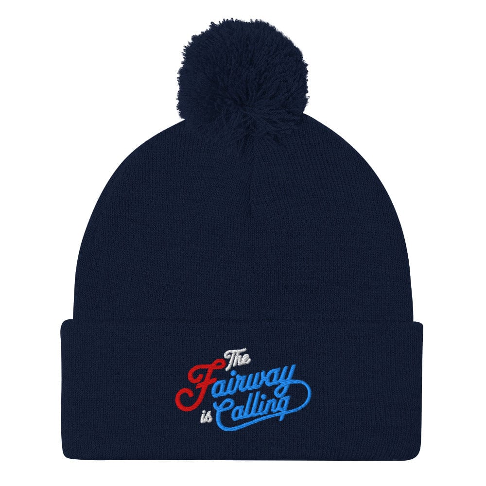 The Fairway is Calling Embroidered Golf Pom-Pom Beanie - Funny Golf Tee by Swing Epic