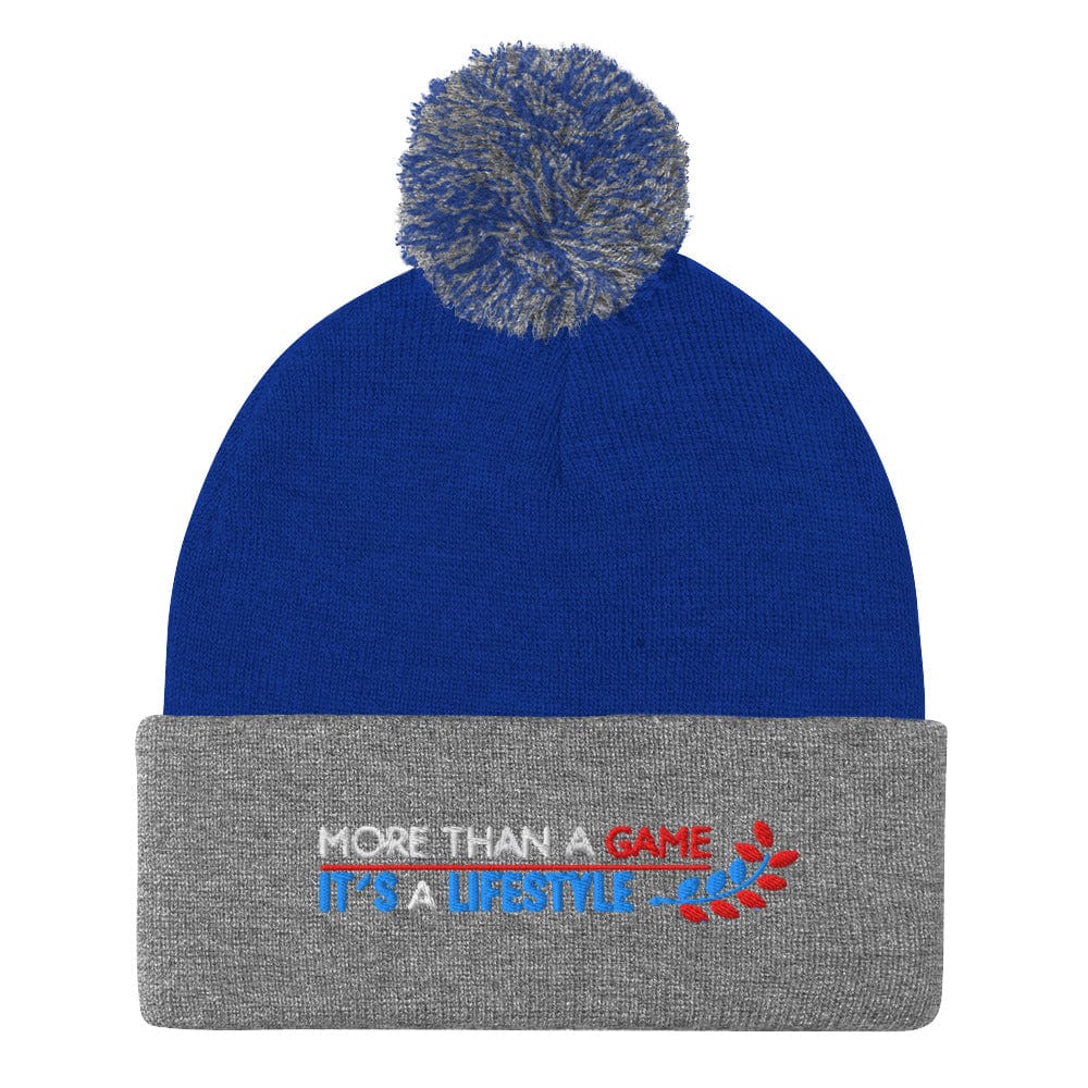 More Than A Game It's A Lifestyle Embroidered Golf Pom-Pom Beanie - Funny Golf Tee by Swing Epic