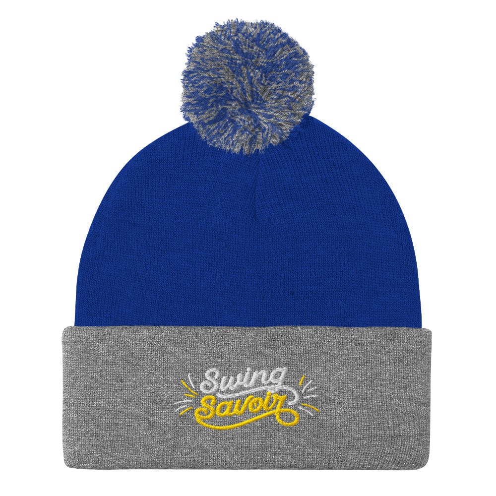 Swing Savoir Embroidered Golf Pom-Pom Beanie - Funny Golf Tee by Swing Epic