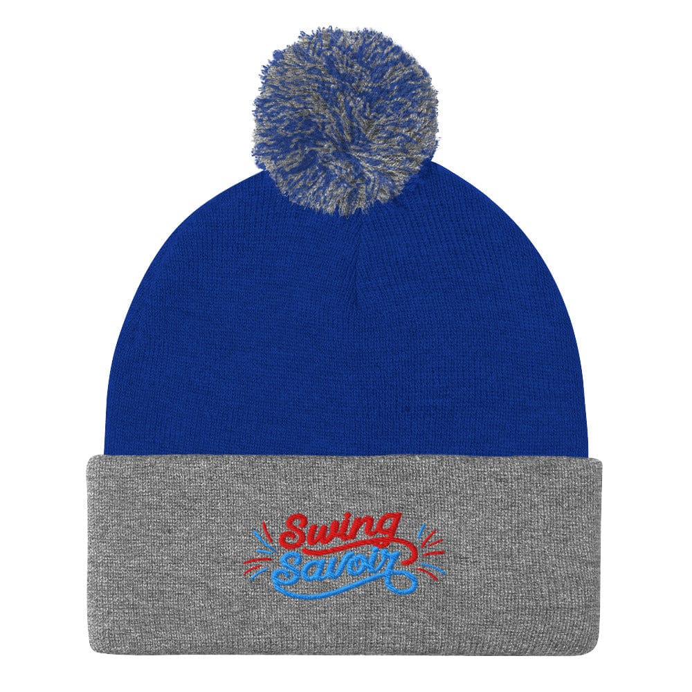 Swing Savoir Embroidered Golf Pom-Pom Beanie - Funny Golf Tee by Swing Epic