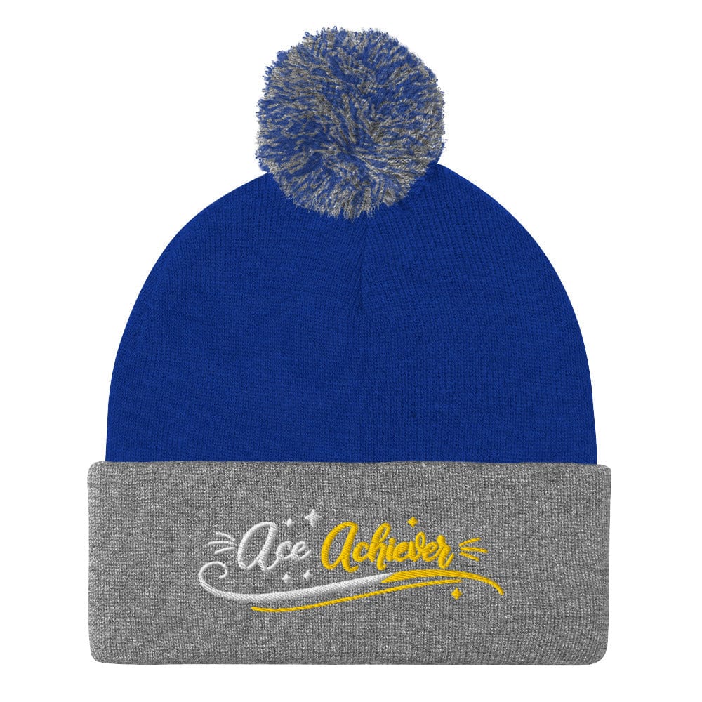 Ace Achiever Embroidered Golf Pom-Pom Beanie - Funny Golf Tee by Swing Epic