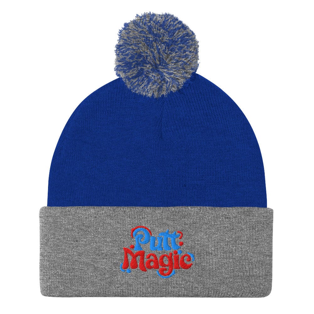 Putt Magic Quirky Embroidered Golf Pom-Pom Beanie - Funny Golf Tee by Swing Epic