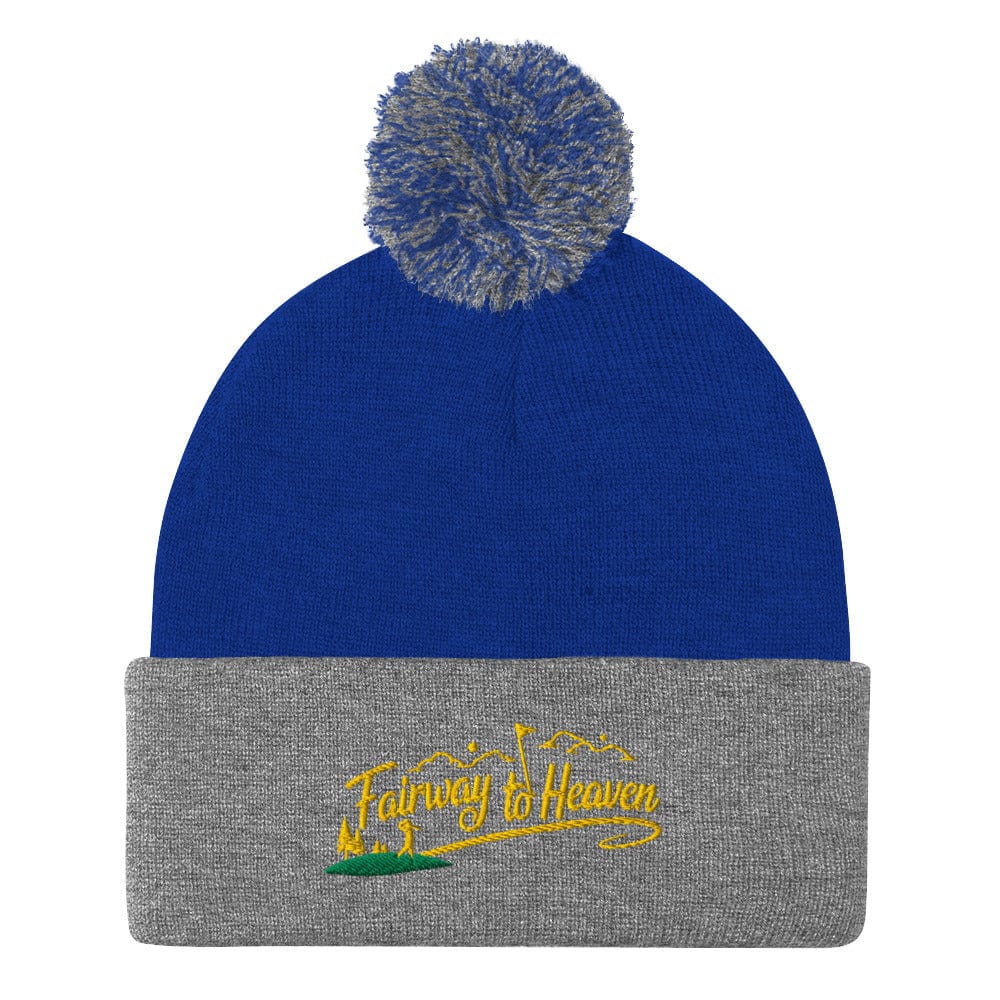 Fairway to Heaven Embroidered Golf Pom-Pom Beanie - Funny Golf Tee by Swing Epic