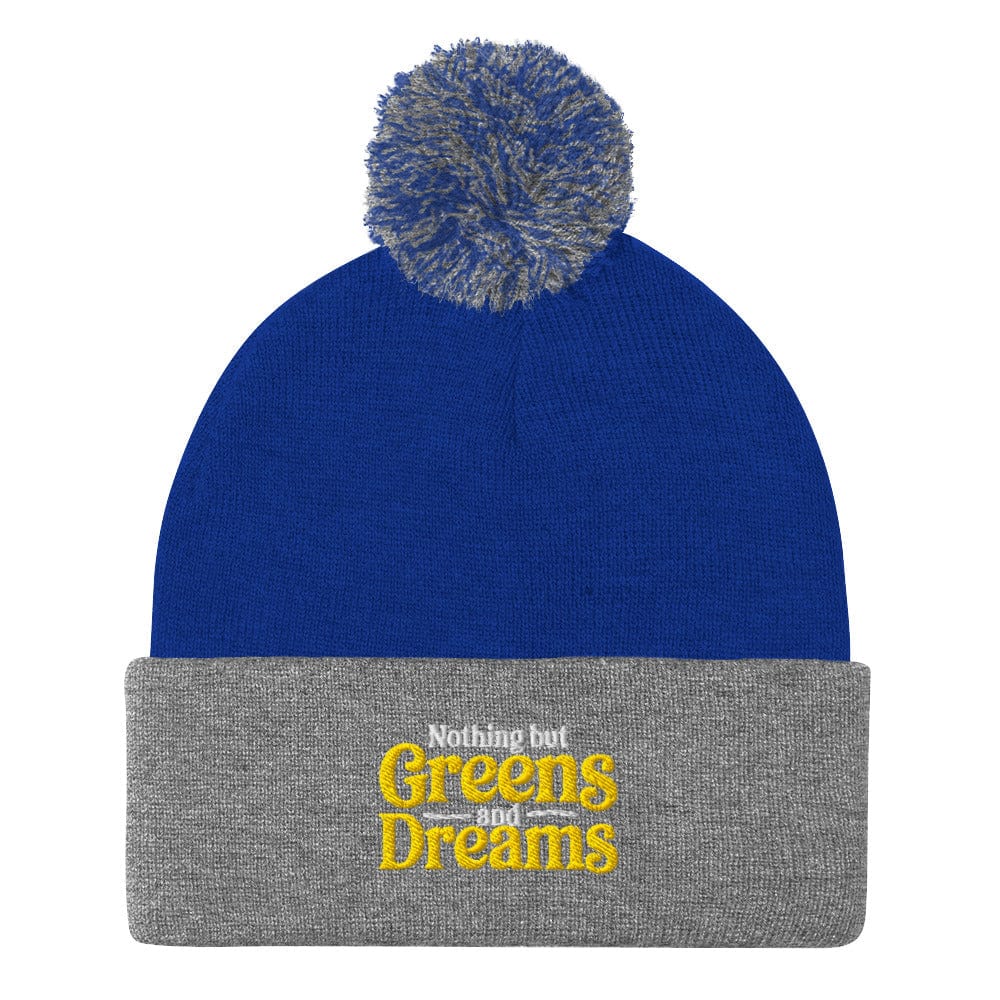 Nothing But Greens & Dreams Playful Embroidered Golf Pom-Pom Beanie - Funny Golf Tee by Swing Epic