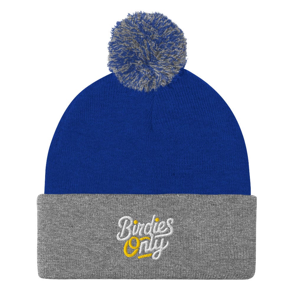 Birdies Only Fun Embroidered Golf Pom-Pom Beanie - Funny Golf Tee by Swing Epic