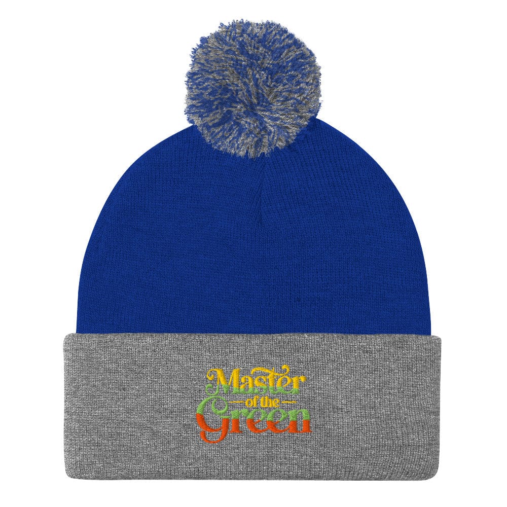 Master of the Green Fun Embroidered Golf Pom-Pom Beanie - Funny Golf Tee by Swing Epic