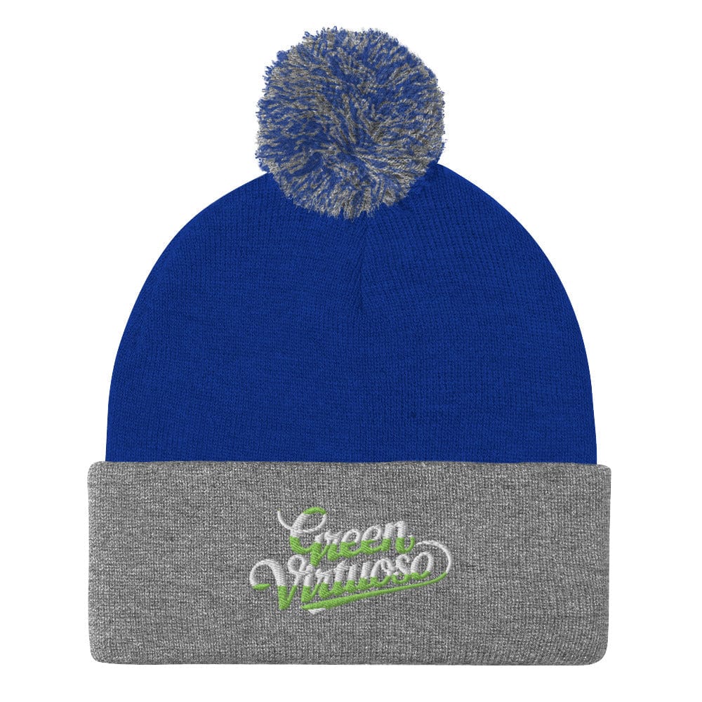 Green Virtuoso Embroidered Golf Pom-Pom Beanie - Funny Golf Tee by Swing Epic