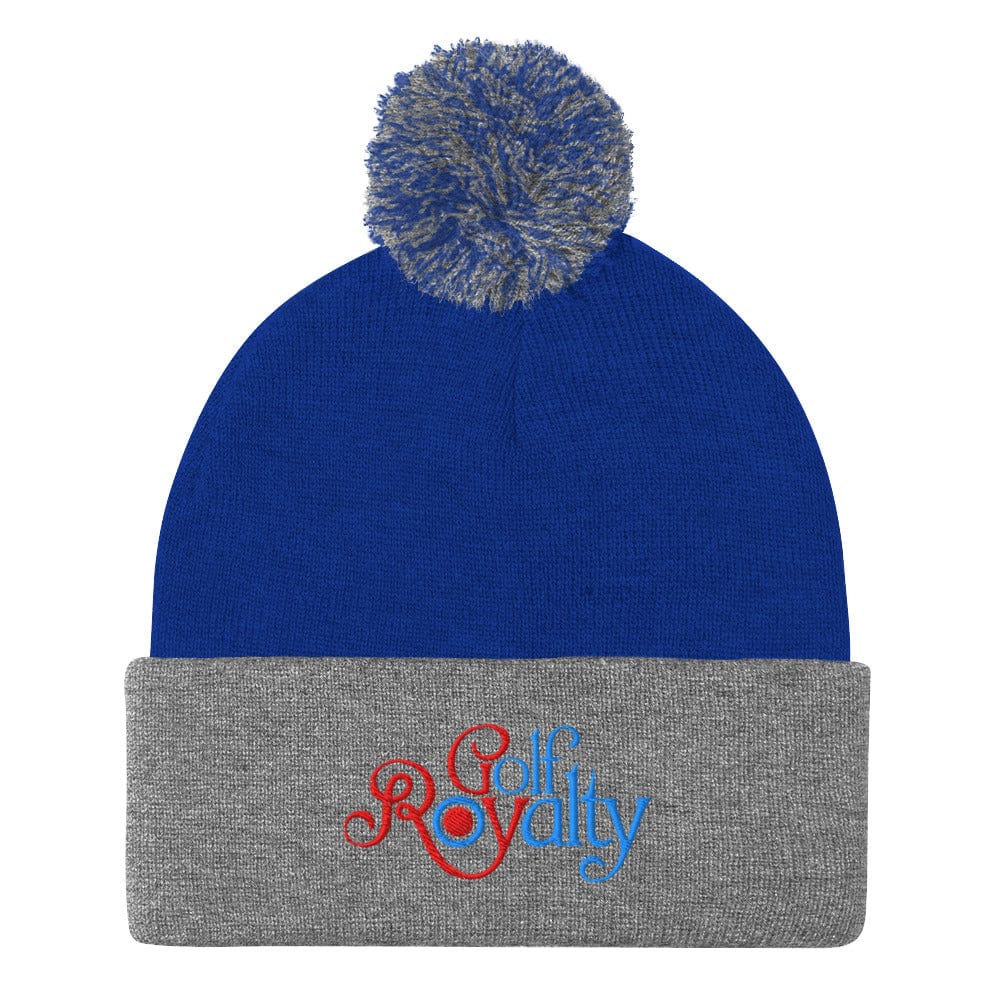 Golf Royalty Embroidered Golf Pom-Pom Beanie - Funny Golf Tee by Swing Epic
