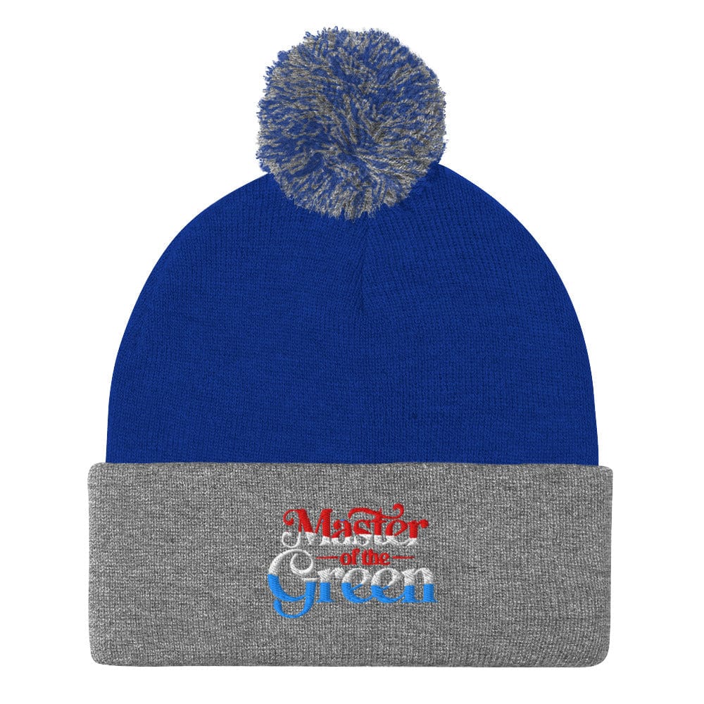 Master of the Green Fun Embroidered Golf Pom-Pom Beanie - Funny Golf Tee by Swing Epic