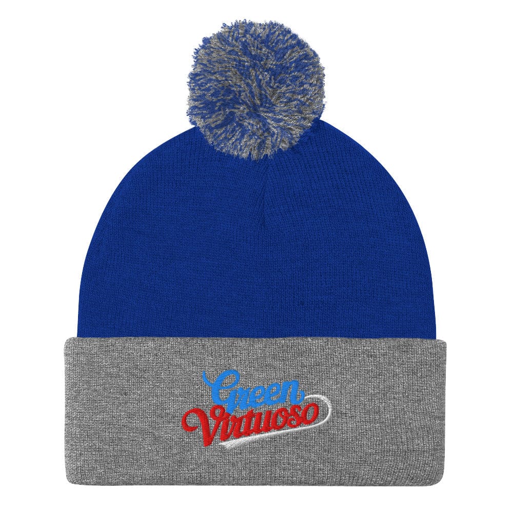 Green Virtuoso Embroidered Golf Pom-Pom Beanie - Funny Golf Tee by Swing Epic