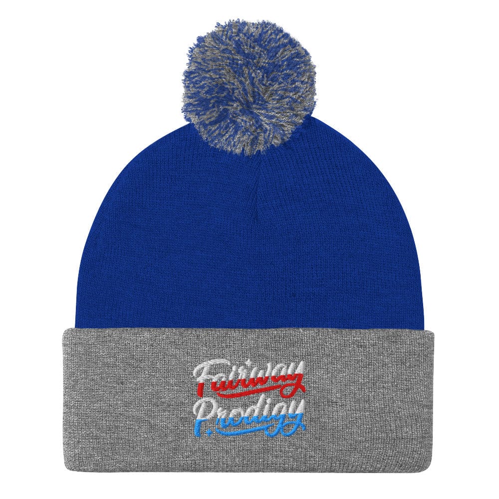 Fairway Prodigy Embroidered Golf Pom-Pom Beanie - Funny Golf Tee by Swing Epic