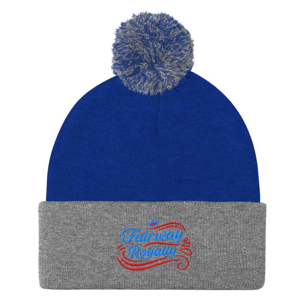 Fairway Royalty Embroidered Golf Pom-Pom Beanie - Funny Golf Tee by Swing Epic
