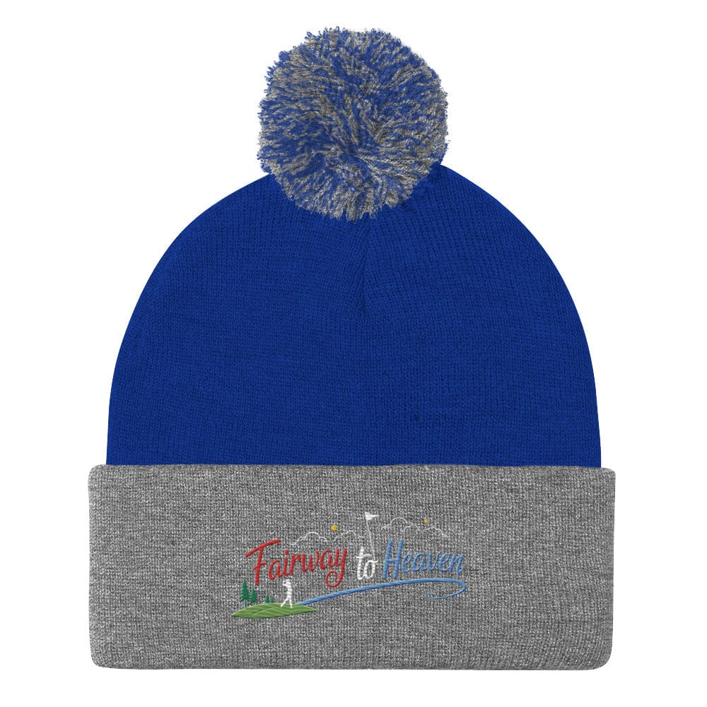 Fairway to Heaven Embroidered Golf Pom-Pom Beanie - Funny Golf Tee by Swing Epic