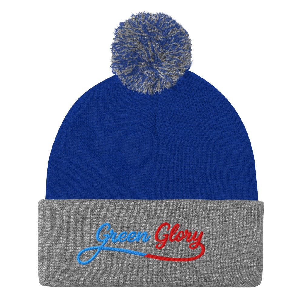 Green Glory Fun Design Embroidered Golf Pom-Pom Beanie - Funny Golf Tee by Swing Epic