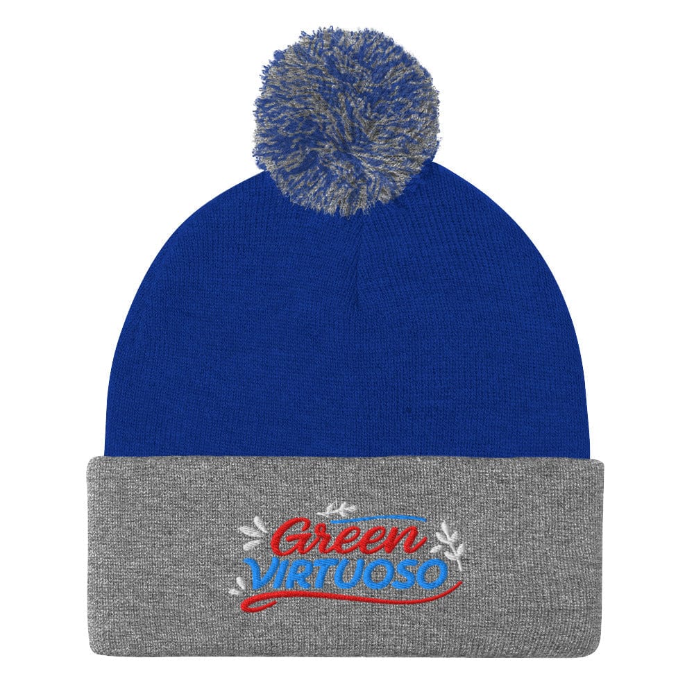Green Virtuoso Spark Joy Embroidered Golf Pom-Pom Beanie - Funny Golf Tee by Swing Epic