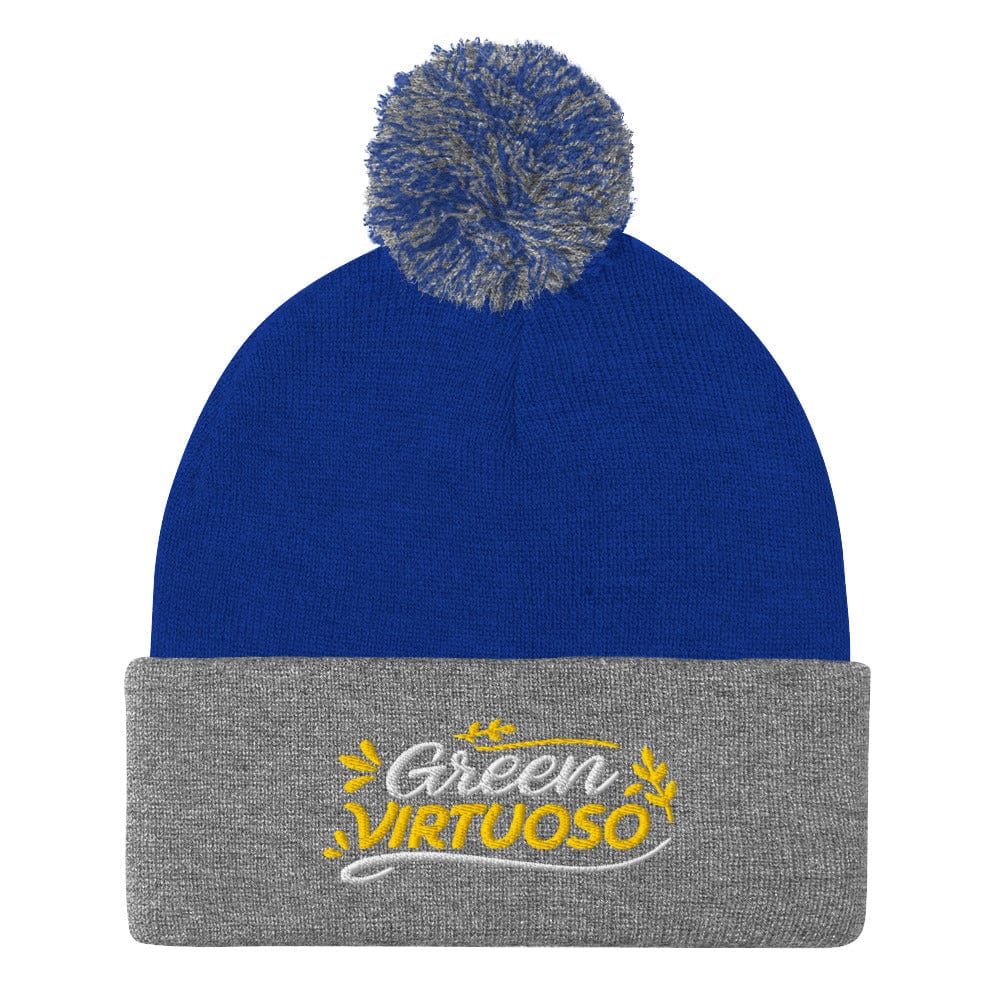 Green Virtuoso Spark Joy Embroidered Golf Pom-Pom Beanie - Funny Golf Tee by Swing Epic