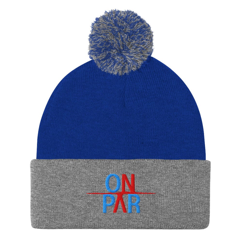 On Par Fun Embroidered Golf Pom-Pom Beanie - Funny Golf Tee by Swing Epic