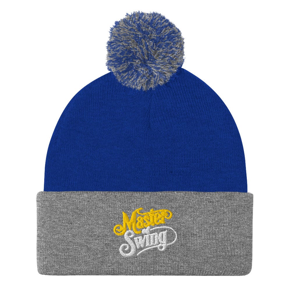 Master of Swing Fun Embroidered Golf Pom-Pom Beanie - Funny Golf Tee by Swing Epic