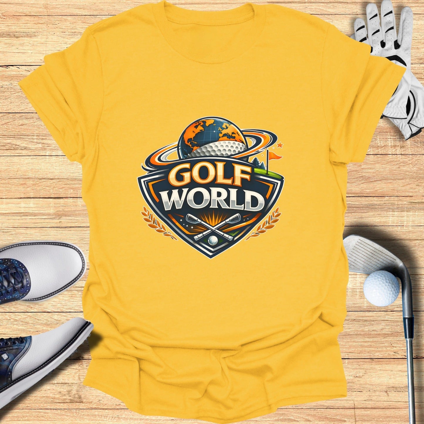 Golf World Graphic Printed Sports Tee Shirt