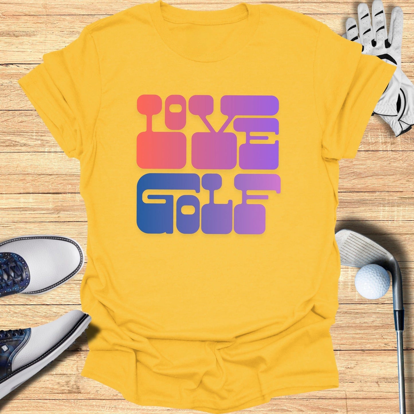 Love Golf Retro Typography Graphic T-shirt
