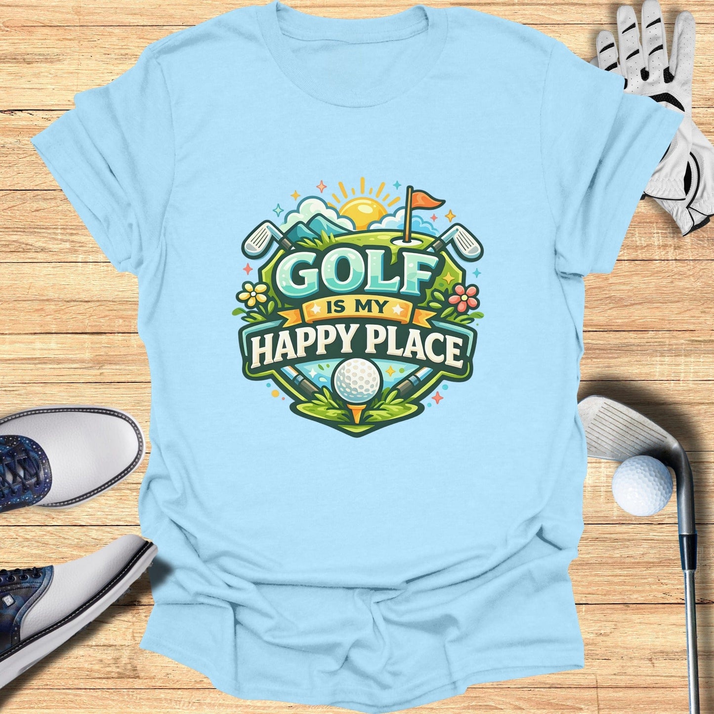 Golf is My Happy Place Graphic Tee Shirt Product