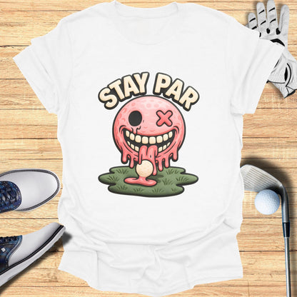 Stay Par Melting Golf Ball Graphic T-Shirt
