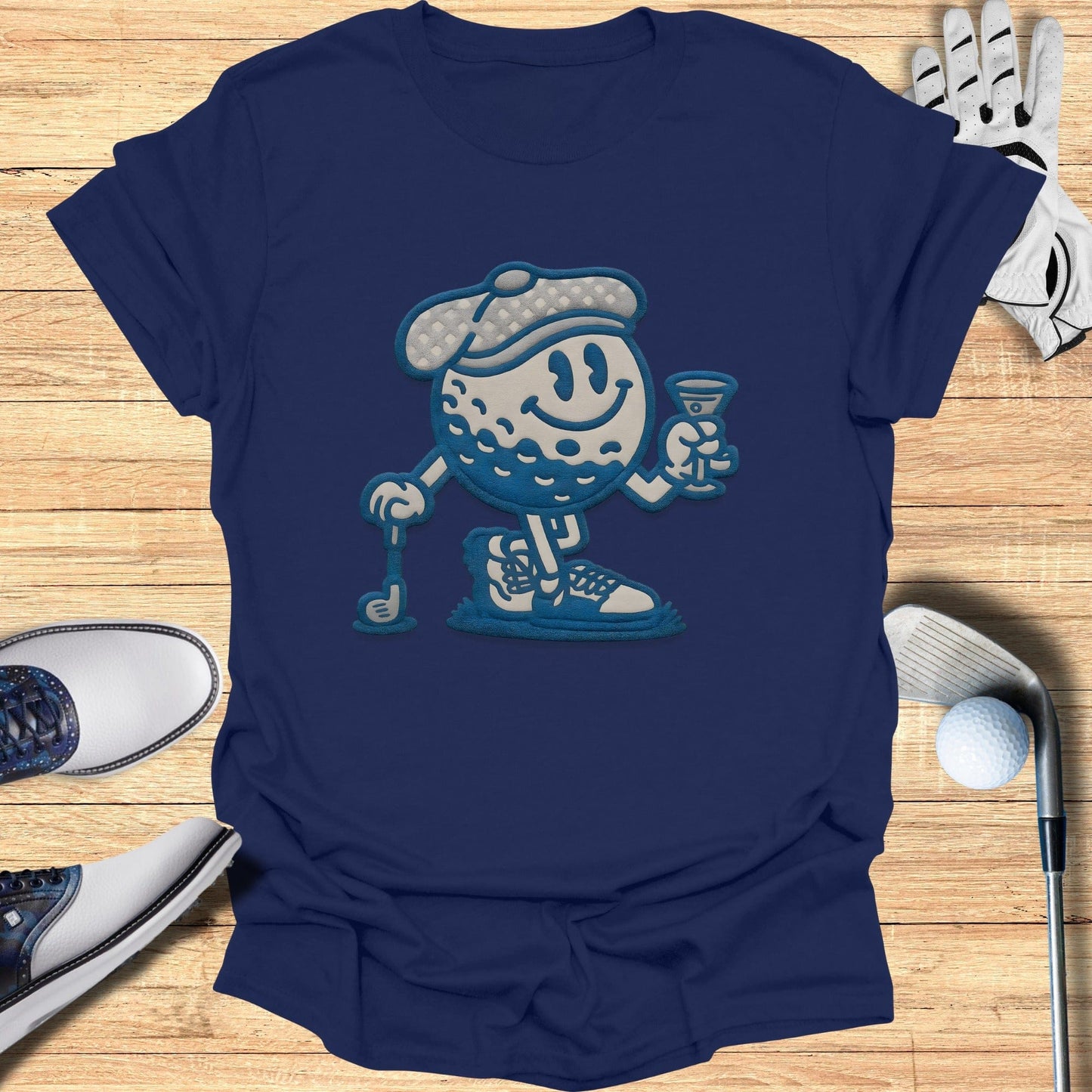 Retro Golf Character in Cap Graphic T-Shirt