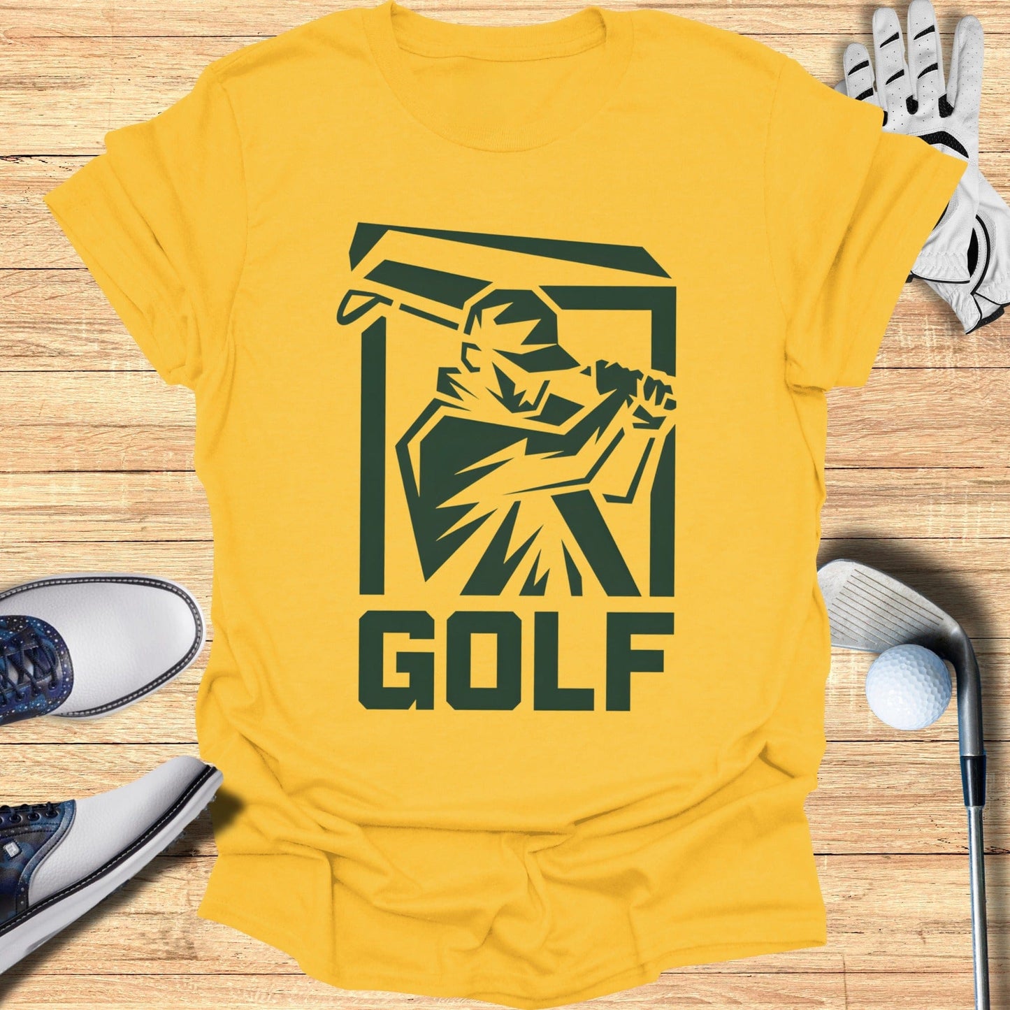Yellow Golf Graphic T-Shirt for Sports Enthusiasts