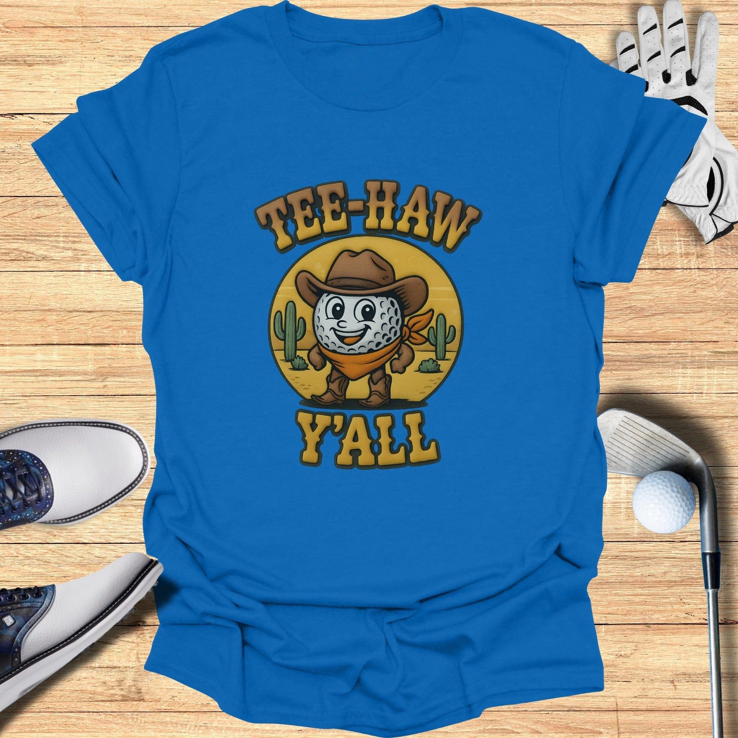 Tee-Haw Y'all Golf Cowboy Graphic T-Shirt
