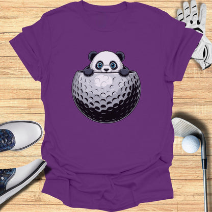 Cute Panda Peeking Out of Golf Ball Men's T-shirt