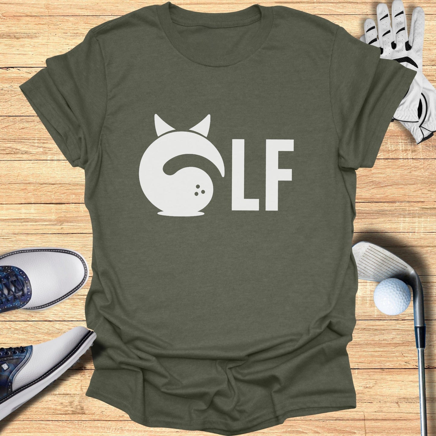 Funny Fox Golf Graphic Unisex Green T-Shirt product