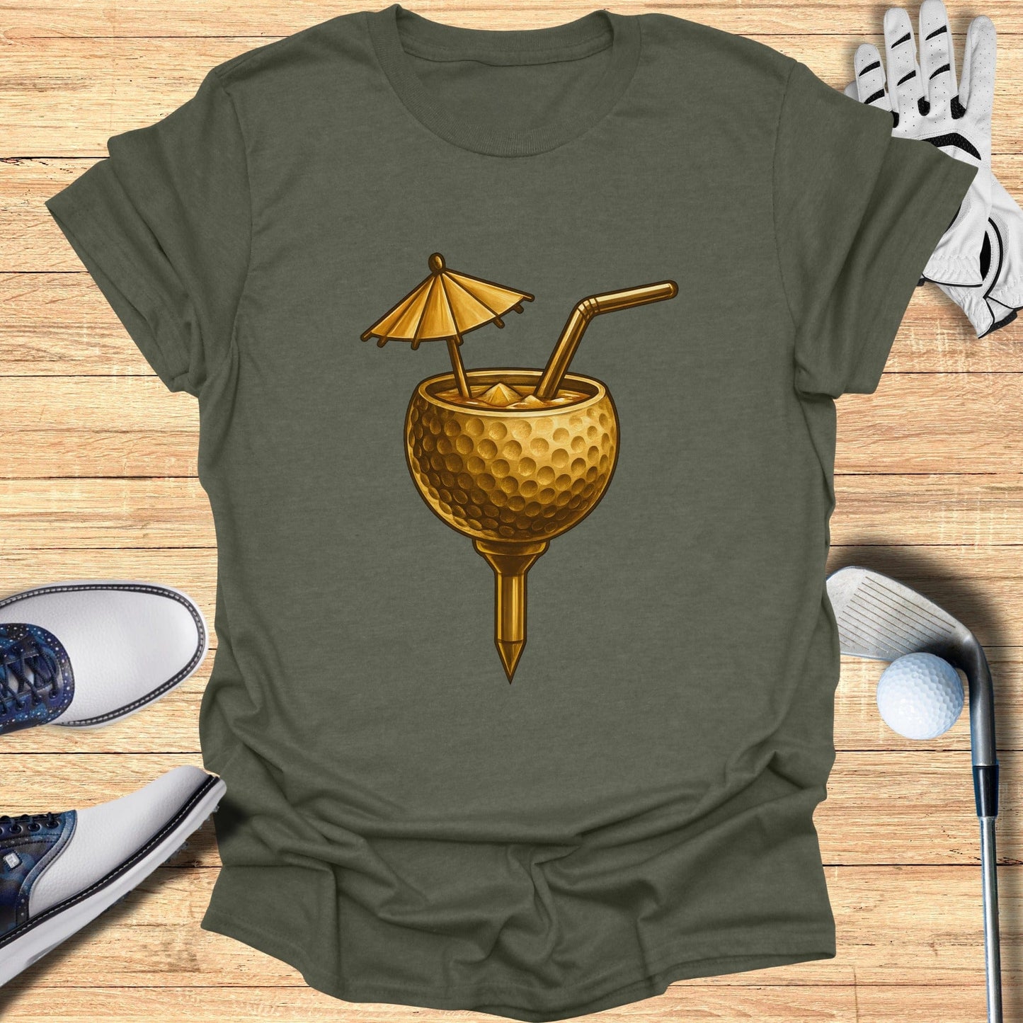 Unique Golf Ball Cocktail Design Tee-Shirt
