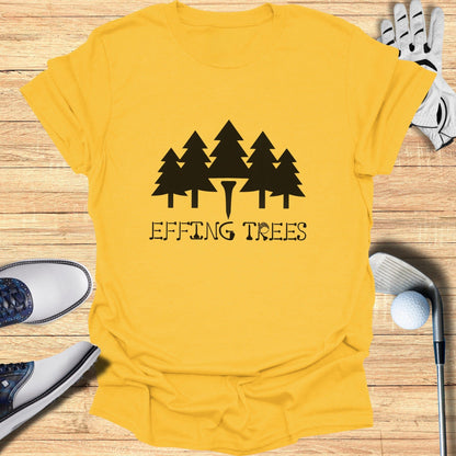 Effing Trees Graphic Yellow Golf Themed T-shirt