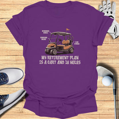 Golf cart graphic with text "My Retirement Plan is a Cart and 18 Holes".