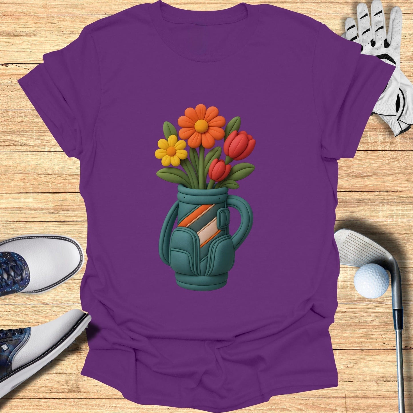 Flower Bouquet in Golf Bag Graphic T-shirt