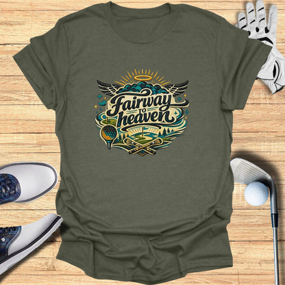Fairway to Heaven Golf Themed Graphic Tee Shirt
