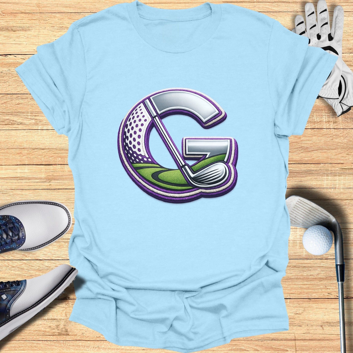 Stylish Golf Themed G Monogram Tee Shirt