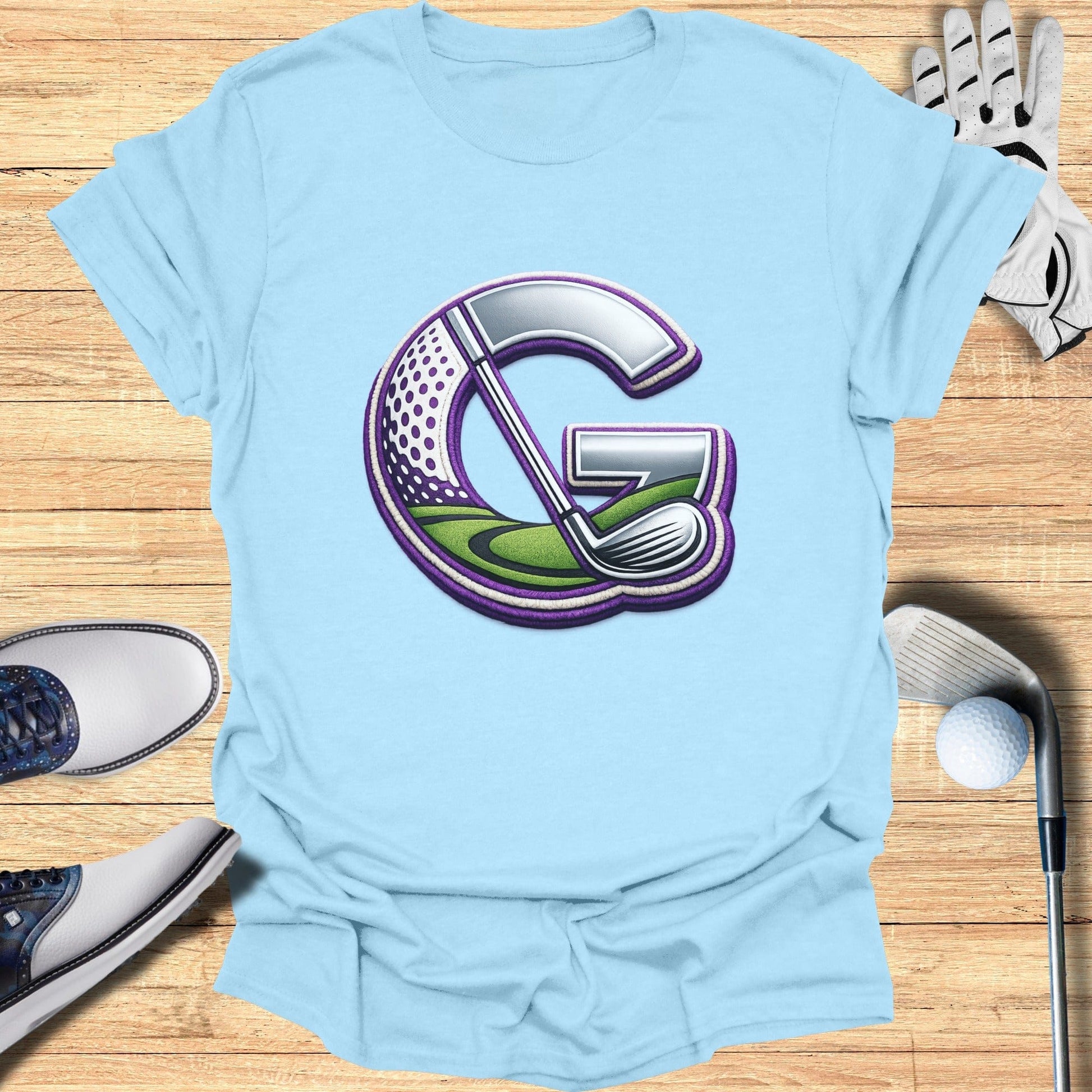 Stylish Golf Themed G Monogram Tee Shirt