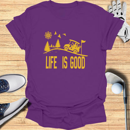 Life Is Good Golf Cart Graphic Tee Shirt