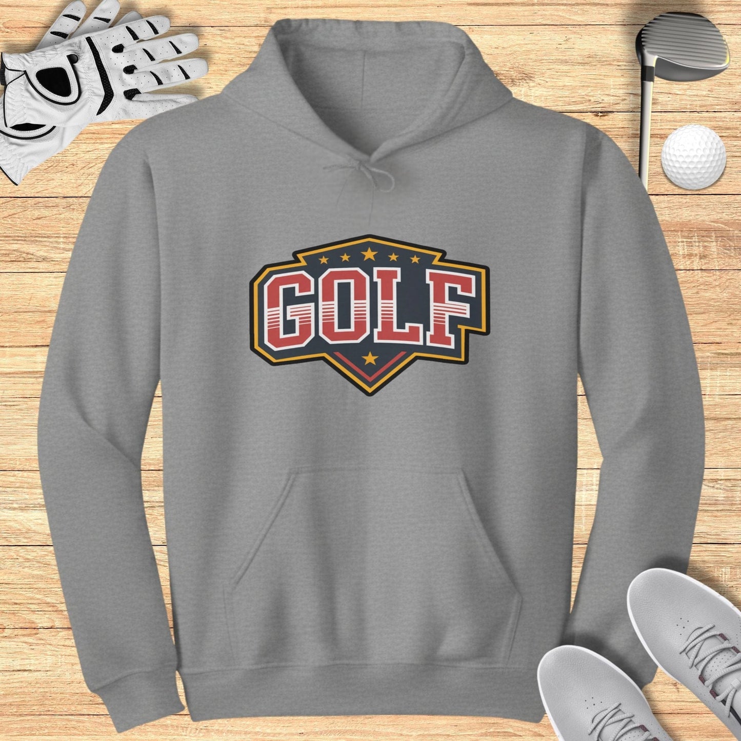 Stylish trendy hoodie with bold GOLF emblem