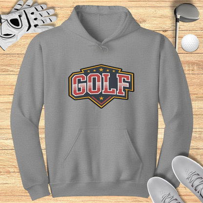 Stylish trendy hoodie with bold GOLF emblem