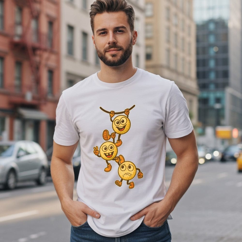 Playful Emoji Trio Graphic Tee for Fun Lovers
