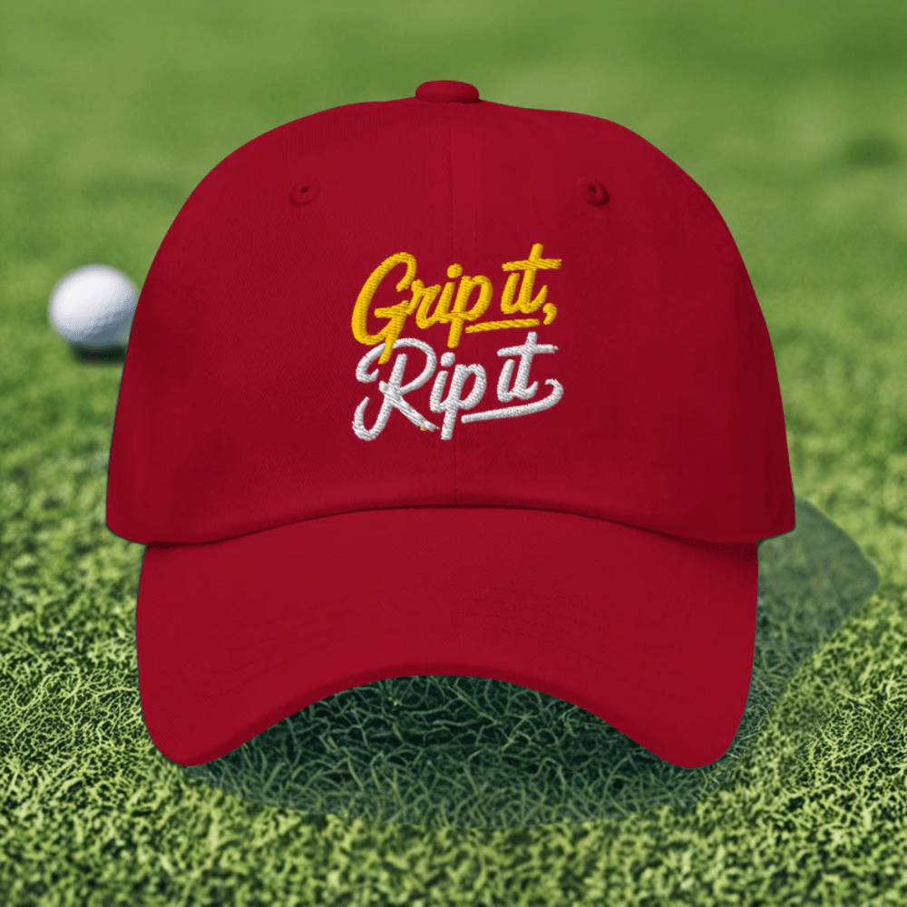 Grip it Rip it Quirky Fun Embroidered Golf Cap | Funny Golf Tee for Off ...