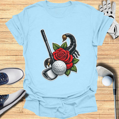 Unique Scorpion with Rose Golf T-Shirt Perfect Gift Idea