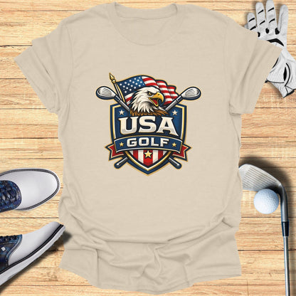 USA Golf Eagle and Flag Graphic T-Shirt