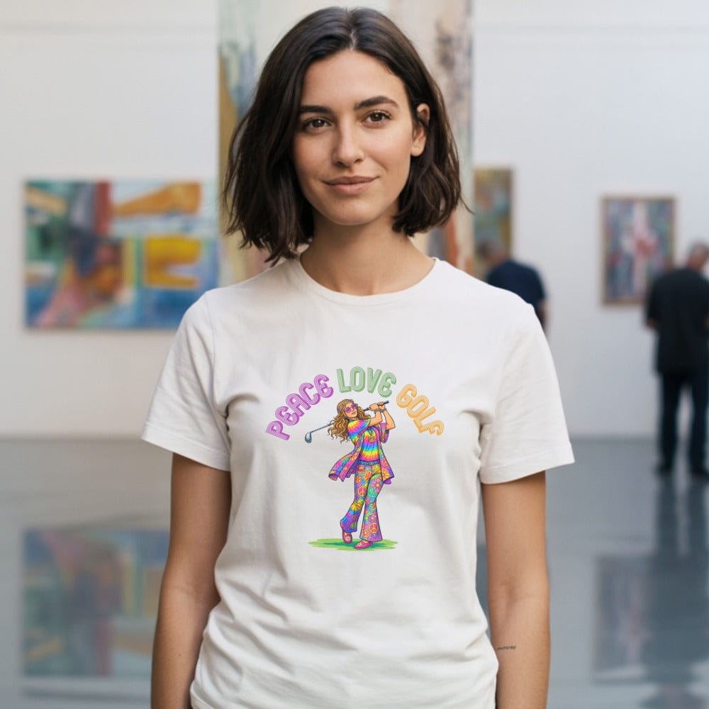 Peace Love Golf Graphic T-Shirt for Casual Wear