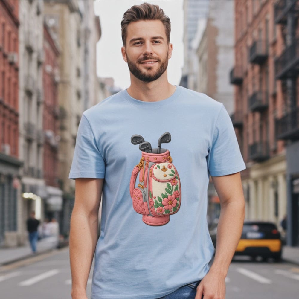 Vintage Floral Golf Bag Illustration T-Shirt Product