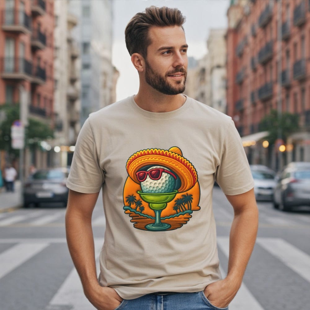 Fun Golf Ball with Sombrero Graphic T-Shirt