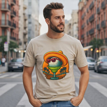 Fun Golf Ball with Sombrero Graphic T-Shirt