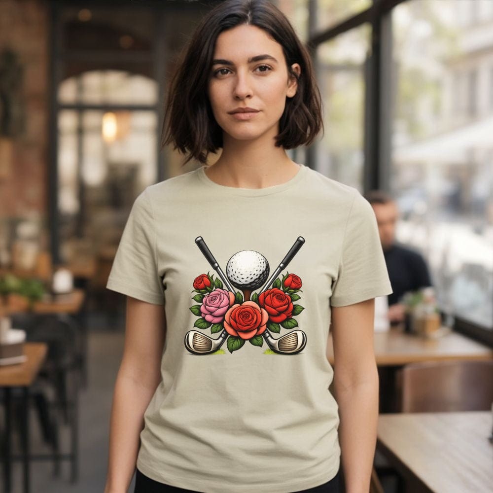 Golf Clubs and Roses Graphic Tee Shirt